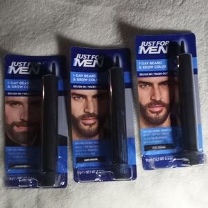 2 DARK BROWN 1 MEDIUM  Beard & Brow Color! NEW SET OF 3!